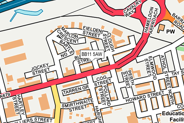 BB11 5AW map - OS OpenMap – Local (Ordnance Survey)