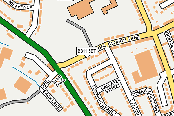 BB11 5BT map - OS OpenMap – Local (Ordnance Survey)