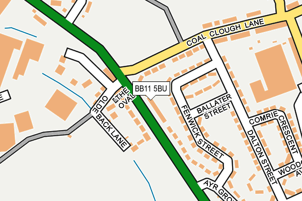 BB11 5BU map - OS OpenMap – Local (Ordnance Survey)