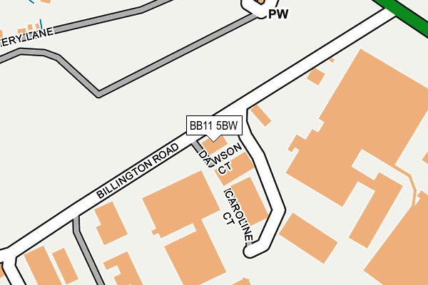 BB11 5BW map - OS OpenMap – Local (Ordnance Survey)