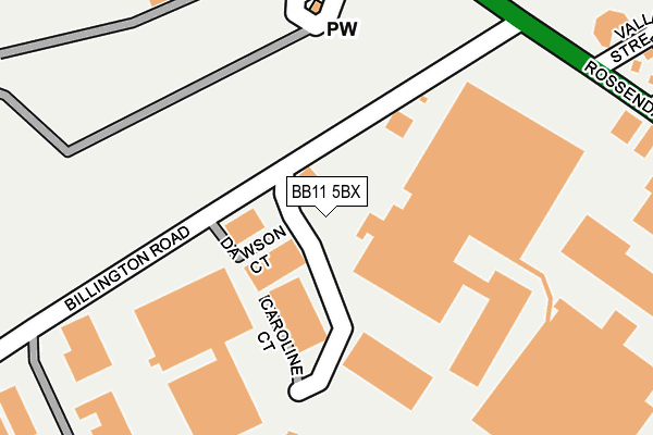 BB11 5BX map - OS OpenMap – Local (Ordnance Survey)