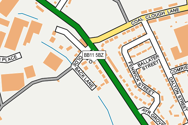 BB11 5BZ map - OS OpenMap – Local (Ordnance Survey)
