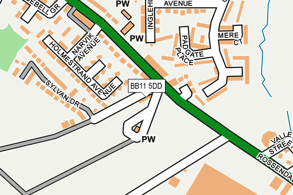BB11 5DD map - OS OpenMap – Local (Ordnance Survey)
