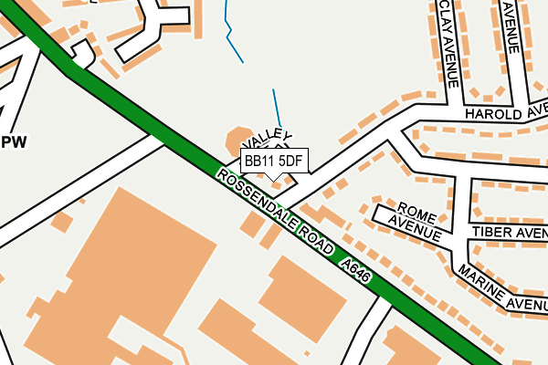 BB11 5DF map - OS OpenMap – Local (Ordnance Survey)