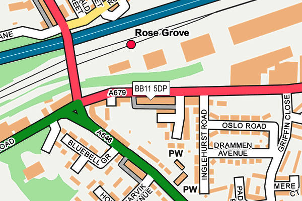 BB11 5DP map - OS OpenMap – Local (Ordnance Survey)