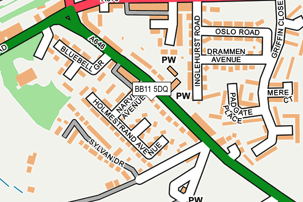 BB11 5DQ map - OS OpenMap – Local (Ordnance Survey)