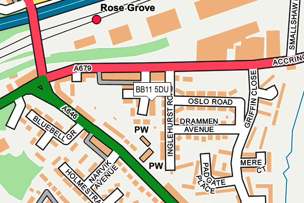BB11 5DU map - OS OpenMap – Local (Ordnance Survey)