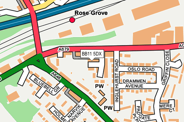 BB11 5DX map - OS OpenMap – Local (Ordnance Survey)