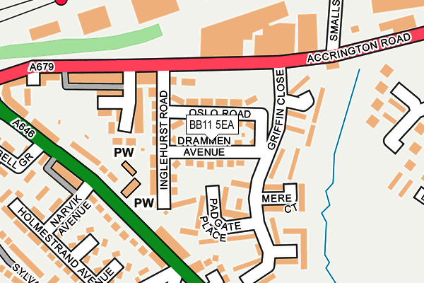 BB11 5EA map - OS OpenMap – Local (Ordnance Survey)