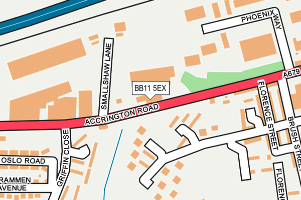 BB11 5EX map - OS OpenMap – Local (Ordnance Survey)