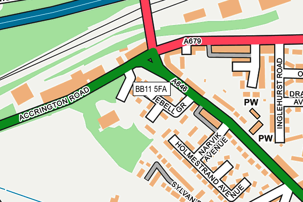 BB11 5FA map - OS OpenMap – Local (Ordnance Survey)