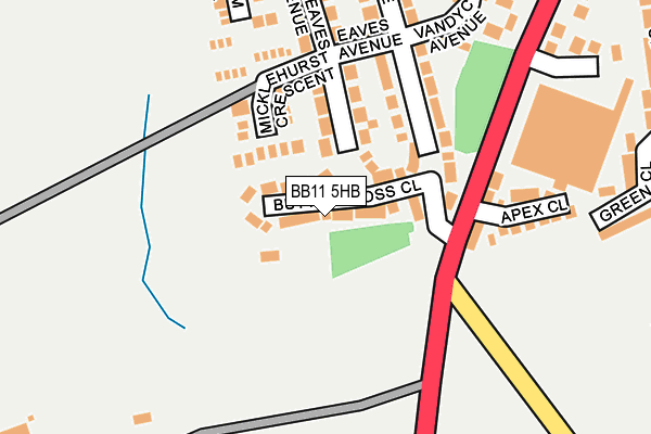 BB11 5HB map - OS OpenMap – Local (Ordnance Survey)