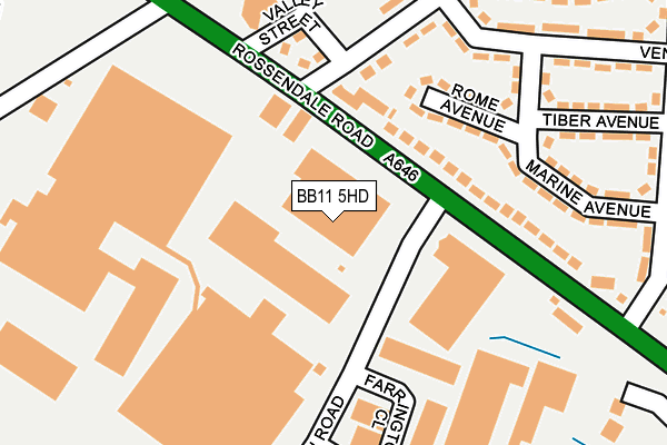 BB11 5HD map - OS OpenMap – Local (Ordnance Survey)