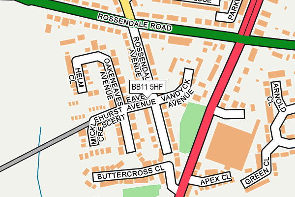 BB11 5HF map - OS OpenMap – Local (Ordnance Survey)