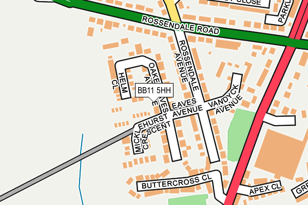 BB11 5HH map - OS OpenMap – Local (Ordnance Survey)