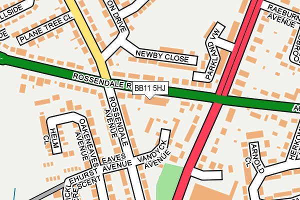 BB11 5HJ map - OS OpenMap – Local (Ordnance Survey)