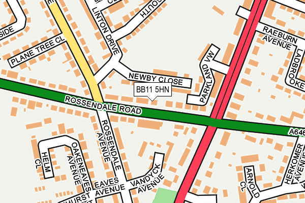BB11 5HN map - OS OpenMap – Local (Ordnance Survey)
