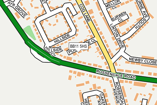 BB11 5HS map - OS OpenMap – Local (Ordnance Survey)