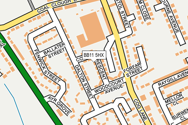 BB11 5HX map - OS OpenMap – Local (Ordnance Survey)
