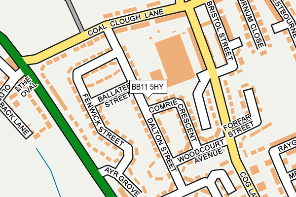 BB11 5HY map - OS OpenMap – Local (Ordnance Survey)