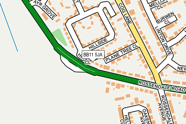 BB11 5JA map - OS OpenMap – Local (Ordnance Survey)