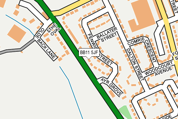 BB11 5JF map - OS OpenMap – Local (Ordnance Survey)