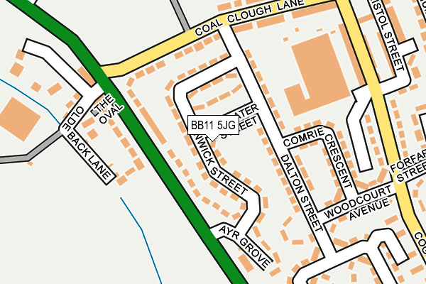 BB11 5JG map - OS OpenMap – Local (Ordnance Survey)
