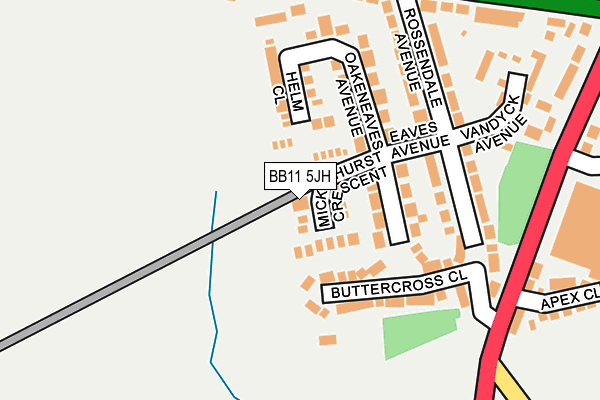 BB11 5JH map - OS OpenMap – Local (Ordnance Survey)