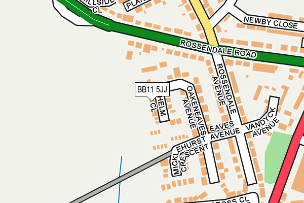 BB11 5JJ map - OS OpenMap – Local (Ordnance Survey)
