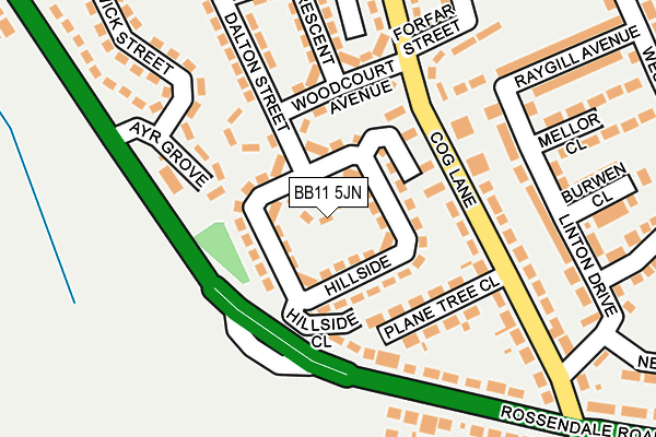 BB11 5JN map - OS OpenMap – Local (Ordnance Survey)