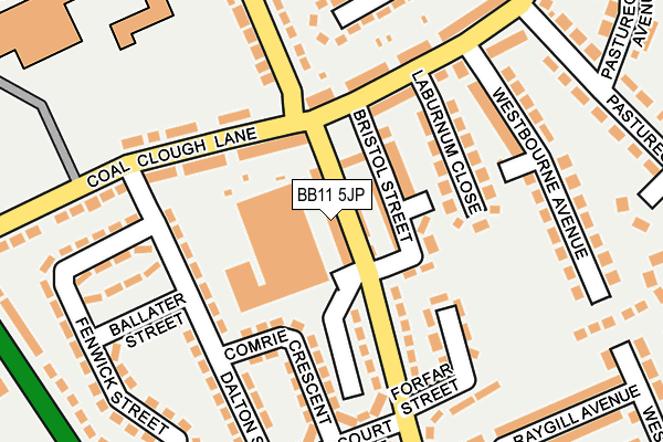 BB11 5JP map - OS OpenMap – Local (Ordnance Survey)