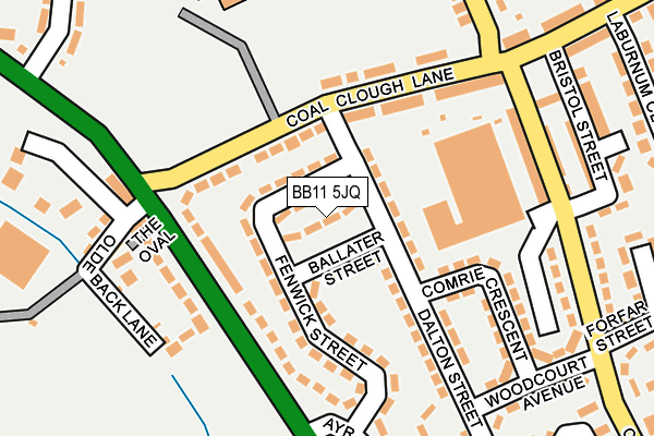 BB11 5JQ map - OS OpenMap – Local (Ordnance Survey)