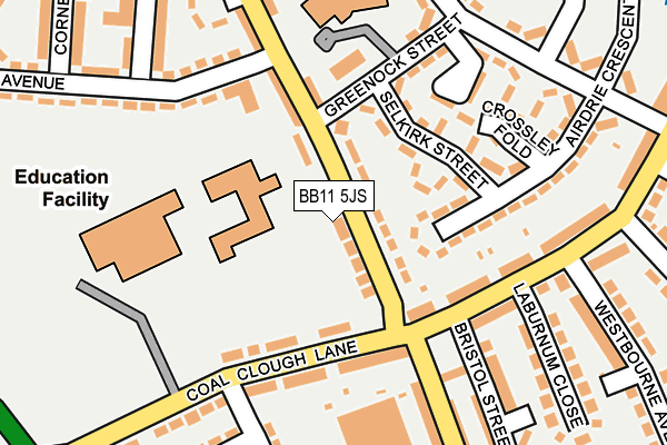BB11 5JS map - OS OpenMap – Local (Ordnance Survey)