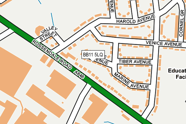 BB11 5LQ map - OS OpenMap – Local (Ordnance Survey)