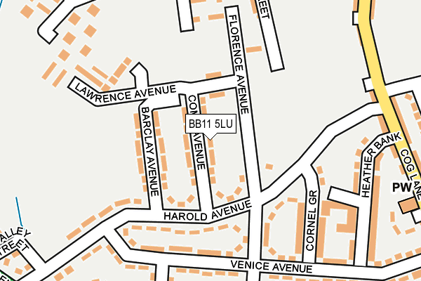 BB11 5LU map - OS OpenMap – Local (Ordnance Survey)