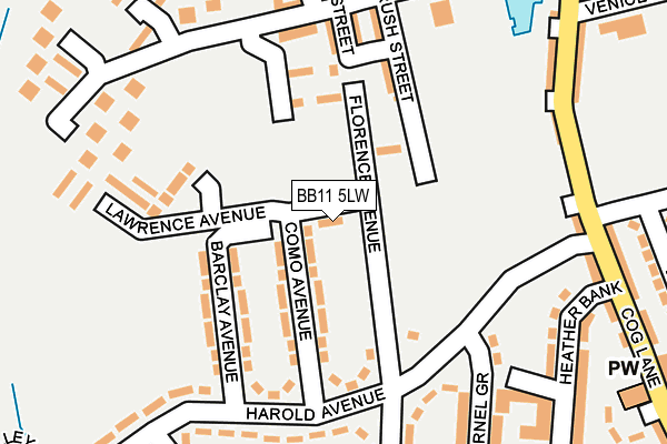 BB11 5LW map - OS OpenMap – Local (Ordnance Survey)