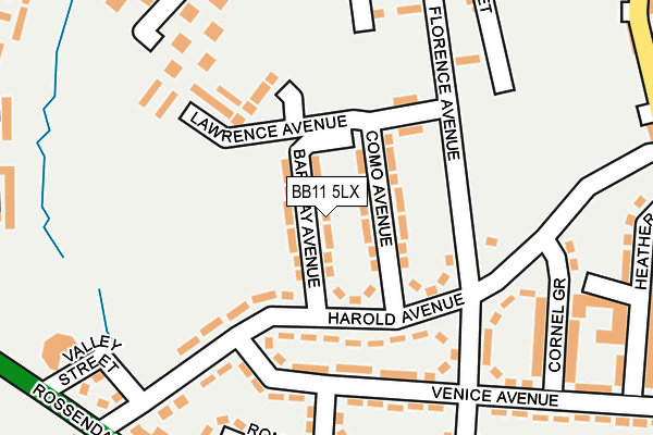 BB11 5LX map - OS OpenMap – Local (Ordnance Survey)