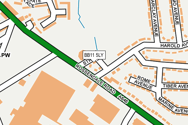 BB11 5LY map - OS OpenMap – Local (Ordnance Survey)