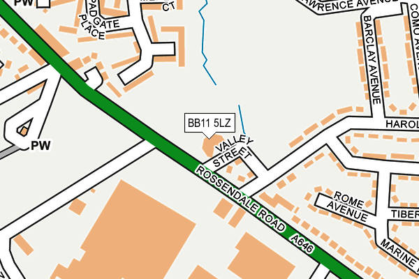 BB11 5LZ map - OS OpenMap – Local (Ordnance Survey)