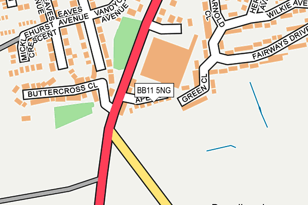 BB11 5NG map - OS OpenMap – Local (Ordnance Survey)