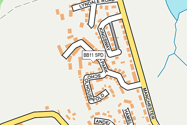 BB11 5PD map - OS OpenMap – Local (Ordnance Survey)