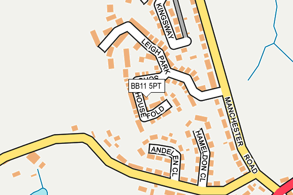 BB11 5PT map - OS OpenMap – Local (Ordnance Survey)