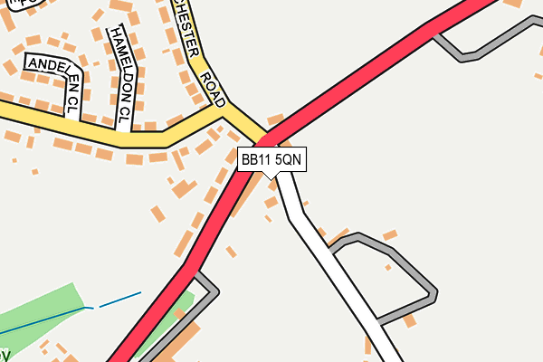 BB11 5QN map - OS OpenMap – Local (Ordnance Survey)