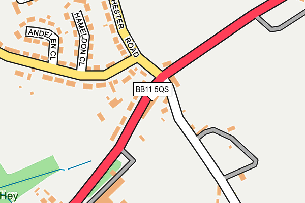 BB11 5QS map - OS OpenMap – Local (Ordnance Survey)