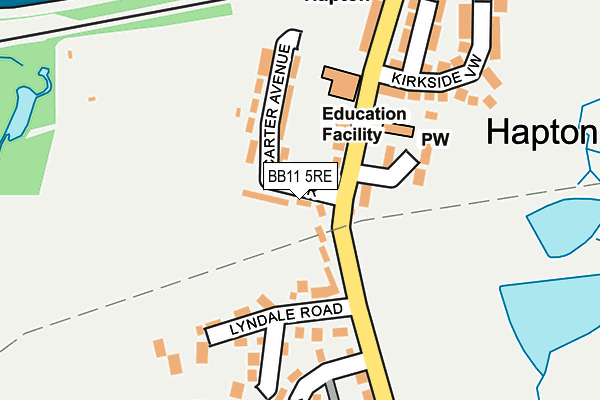 BB11 5RE map - OS OpenMap – Local (Ordnance Survey)