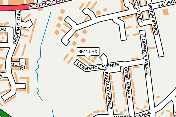 BB11 5RX map - OS OpenMap – Local (Ordnance Survey)
