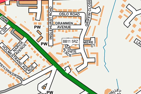 BB11 5RZ map - OS OpenMap – Local (Ordnance Survey)
