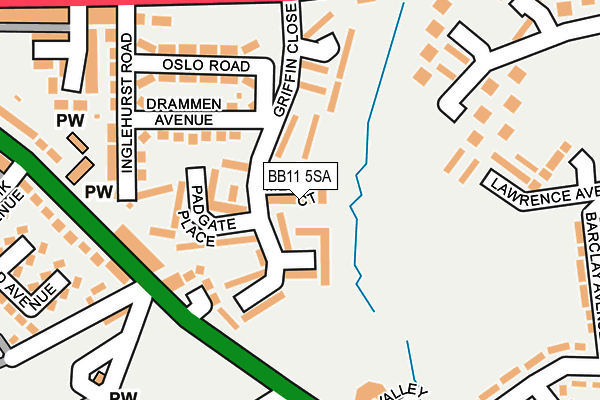 BB11 5SA map - OS OpenMap – Local (Ordnance Survey)