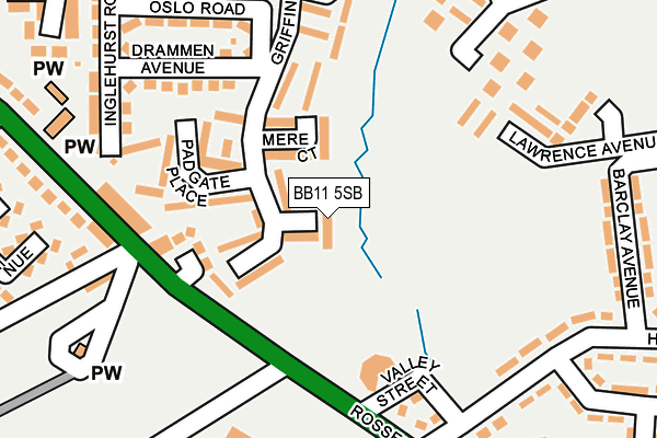 BB11 5SB map - OS OpenMap – Local (Ordnance Survey)