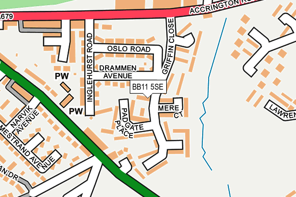 BB11 5SE map - OS OpenMap – Local (Ordnance Survey)